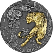 5 Dollars - Elizabeth II Bushido, Niue, 2021 reverse image