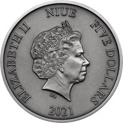 5 Dollars - Elizabeth II Jurassic World obverse image