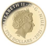 5 Dollars - Elizabeth II Wolfgang Amadeus Mozart obverse image