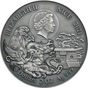 5 Dollars - Elizabeth II Shaolin Kung Fu obverse image