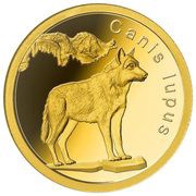 5 Dollars - Elizabeth II Gray Wolf, Niue, 2022 reverse image