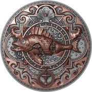 5 Dollars - Elizabeth II Metal Fish, Niue, 2022 reverse image