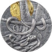 5 Dollars - Elizabeth II Green Mamba, Niue, 2022 reverse image