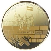 5 Dollars - Charles III The Barricades, Niue, 2022 reverse image