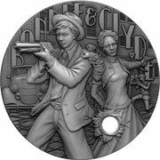 5 Dollars - Charles III Bonnie and Clyde, Niue, 2022 reverse image