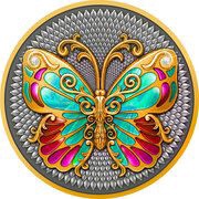 5 Dollars - Charles III Butterfly, Niue, 2023 reverse image