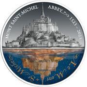 5 Dollars - Charles III Mont Saint-Michel Abbey, Niue, 2023 reverse image