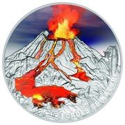 5 Dollars - Charles III Volcano, Niue, 2023 reverse image