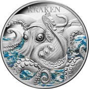 5 Dollars - Charles III Kraken, Niue, 2023 reverse image