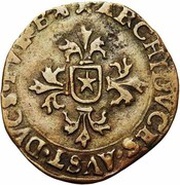 ½ Liard "Gigot" - Albert and Isabella Maastricht, Belgium, 1602-1610 reverse image