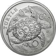 5 Dollars - Charles III Hawksbill Turtle, Niue, 2024 reverse image