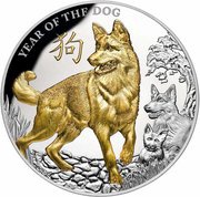 8 Dollars - Elizabeth II Year of the Dog, Niue, 2018 reverse image