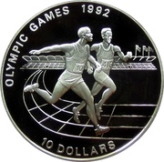 10 Dollars - Elizabeth II Summer Olympics, Niue, 1991 reverse image