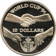10 Dollars - Elizabeth II World Cup, Niue, 1991 reverse image