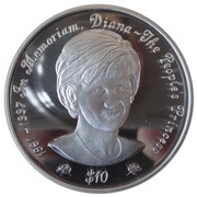 10 Dollars - Elizabeth II Diana, The People's Princess, Niue, 1997 reverse image