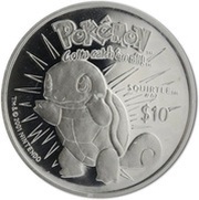 10 Dollars - Elizabeth II Squirtle, Niue, 2001 reverse image