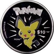 10 Dollars - Elizabeth II Pichu, Niue, 2002 reverse image