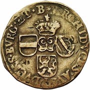 1 Liard - Albert and Isabella, Belgium, 1608-1617 reverse image