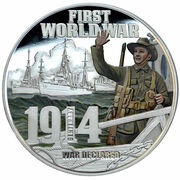 10 Dollars - Elizabeth II War Declared, Niue, 2014 reverse image
