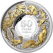 10 Dollars - Elizabeth II 50 Years of the Australian Decimal Currency, Niue, 2016 reverse image