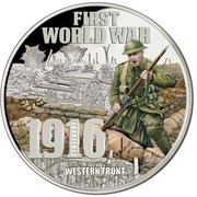 10 Dollars - Elizabeth II Western Front, Niue, 2016 reverse image