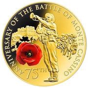 10 Dollars - Elizabeth II Battle of Monte Cassino, Niue, 2019 reverse image