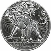 10 Dollars - Elizabeth II Roaring Lion, Niue, 2019 reverse image