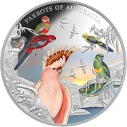 10 Dollars - Elizabeth II Parrots of Australia, Niue, 2021 reverse image
