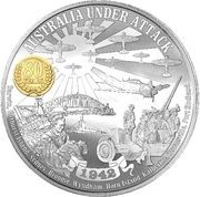 10 Dollars - Elizabeth II Australia Under Attack, Niue, 2022 reverse image