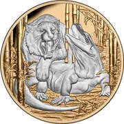 10 Dollars - Elizabeth II Komodo dragon vs. Tiger, Niue, 2022 reverse image