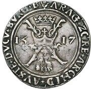 1 Silver Real - Charles V with Joanna, Belgium, 1517 reverse image
