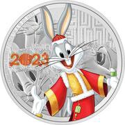 10 Dollars - Elizabeth II Posthumous; Year of the Rabbit: Bugs Bunny, Niue, 2023 reverse image