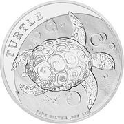 10 Dollars - Charles III Hawksbill Turtle, Niue, 2023 reverse image