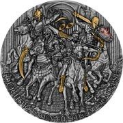 12 Dollars - Elizabeth II Four Horsemen of the Apocalypse, Niue, 2022 reverse image