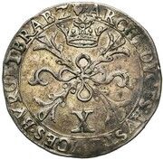 10 Stivers ½ Silver Gulden - Albert and Isabella, Belgium, 1599-1603 reverse image