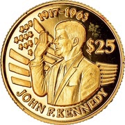 25 Dollars - Elizabeth II John F. Kennedy, Niue, 1994 reverse image