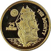 25 Dollars - Elizabeth II H.M.S. Bounty, Niue, 1996 reverse image