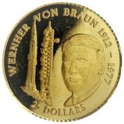 25 Dollars - Elizabeth II Wernher von Braun, Niue, 1996 reverse image