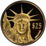 25 Dollars - Elizabeth II Statue of Liberty, Niue, 1997 reverse image
