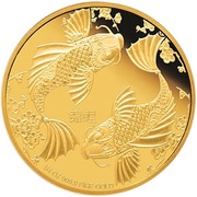25 Dollars - Elizabeth II Koi, Niue, 2014 reverse image