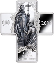 25 Dollars - Elizabeth II 1050th Anniversary of the baptism of Poland, Niue, 2016 reverse image