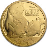 25 Dollars - Elizabeth II Alice in Wonderland, Niue, 2016 reverse image