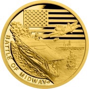 25 Dollars - Elizabeth II Battle of Midway, Niue, 2017 reverse image