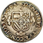 1 Silver Gulden "Karolus" - Charles V Late type, Belgium, 1552-1556 reverse image