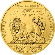 25 Dollars - Elizabeth II Czech Lion, Niue, 2020 reverse image