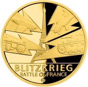 25 Dollars - Elizabeth II Battle of France, Niue, 2020 reverse image