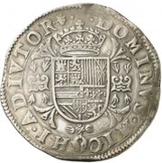 1 Daalder - Philip II Bust left; PHILIPPVS, ANG, Belgium, 1557-1559 reverse image