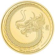 25 Dollars - Charles III Year of the Dragon, Niue, 2024 reverse image