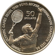 50 Dollars - Elizabeth II Boris Becker, Niue, 1987 reverse image