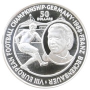 50 Dollars - Elizabeth II Franz Beckenbauer, Niue, 1988 reverse image